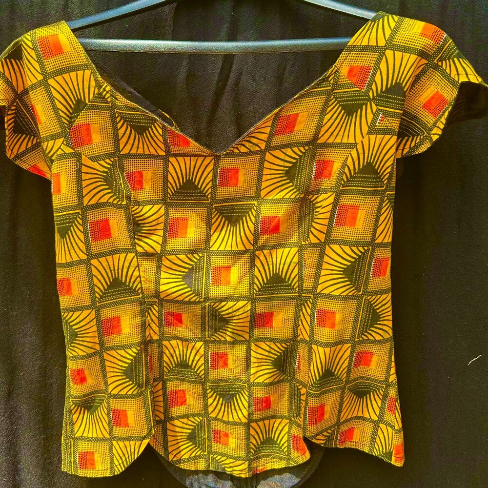 Afrikan Print Bodice Top